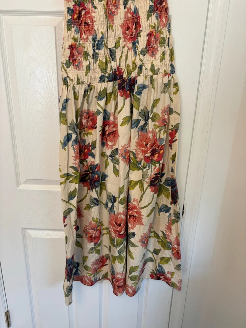 Abercrombie Floral Smocked Off Shoulder Maxi Dress Size Small Wedding Guest